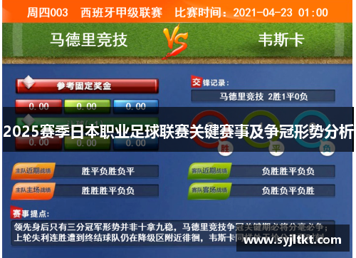 2025赛季日本职业足球联赛关键赛事及争冠形势分析