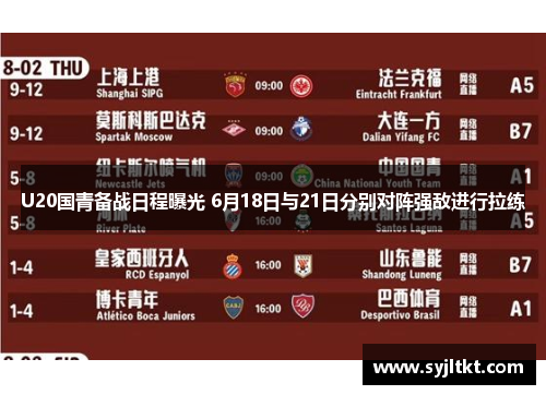 U20国青备战日程曝光 6月18日与21日分别对阵强敌进行拉练